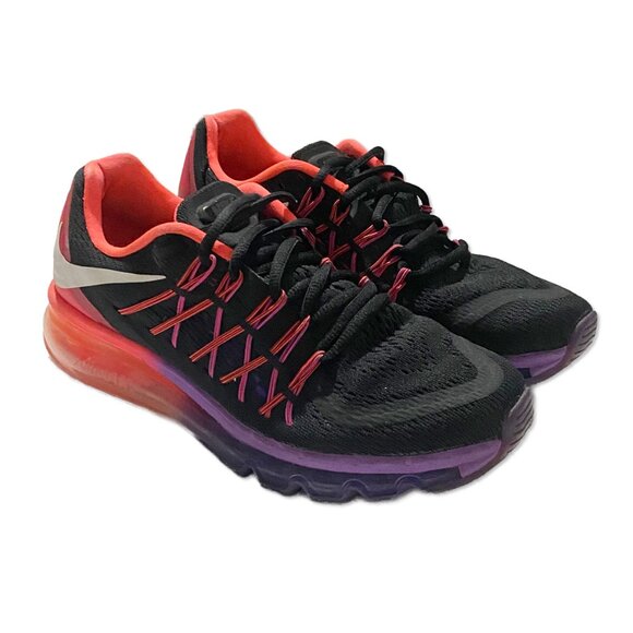 Nike Air Max 2015 Black Hyper Punch 698903-006 Sneakers - Women's Size 7.5 Shoes - Picture 1 of 5